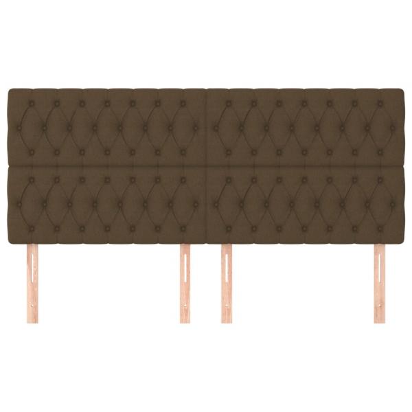 Kopfteile 4 Stk. Dunkelbraun 90x7x78/88 cm Stoff