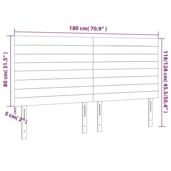 LED Kopfteil Creme 180x5x118/128 cm Stoff