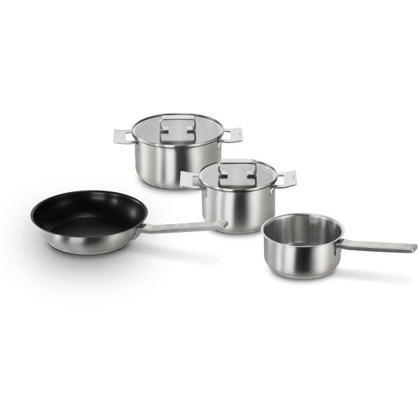 ARDEBO.de Siemens HZ9SE040 Kochgeschirr-Set, backofenfest, spülmaschinengeeignet, 4-teilig, edelstahl