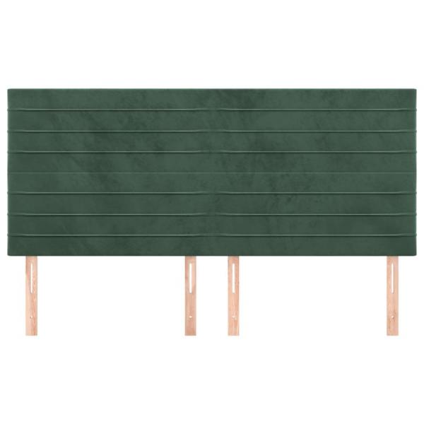 Kopfteile 4 Stk. Dunkelgrün 100x5x78/88 cm Samt