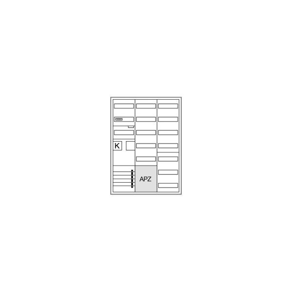 Hager ZB33SEF157 Komplettschrank, universZ, 1 ZP, BKE-I, APZ, ESA, VT13, IP44, H=1100mm, 3-Feld