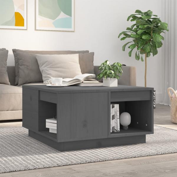 ARDEBO.de - Couchtisch Grau 60x61x32,5 cm Massivholz Kiefer