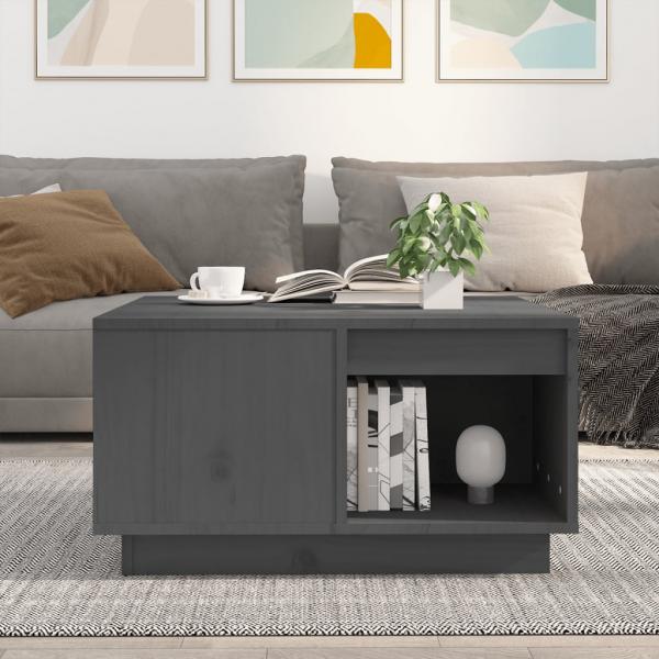 Couchtisch Grau 60x61x32,5 cm Massivholz Kiefer
