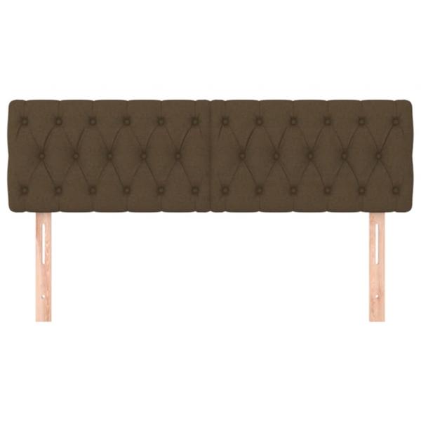 Kopfteile 2 Stk. Dunkelbraun 80x7x78/88 cm Stoff