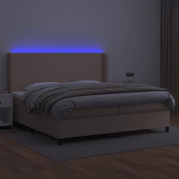 Boxspringbett mit Matratze & LED Cappuccino-Braun 200x200cm