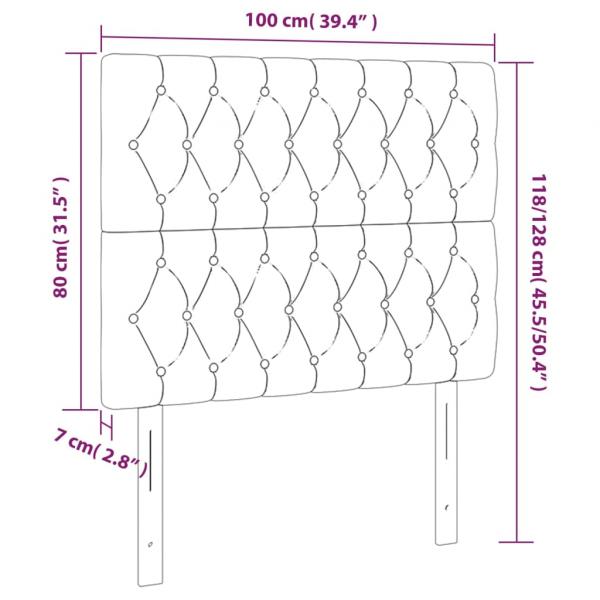 Kopfteile 2 Stk. Dunkelbraun 100x7x78/88 cm Stoff