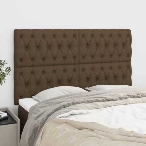 ARDEBO.de - Kopfteile 4 Stk. Dunkelbraun 80x7x78/88 cm Stoff