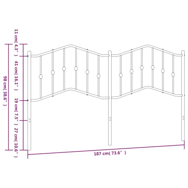 Kopfteil Metall Schwarz 180 cm