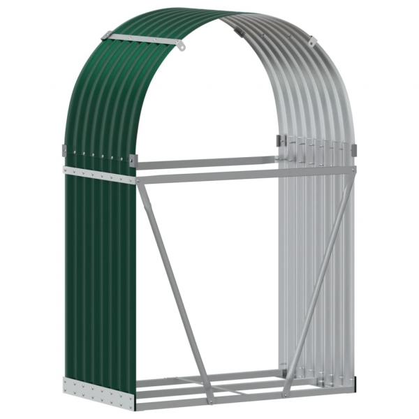 Kaminholzunterstand Grün 80x45x120 cm Verzinkter Stahl