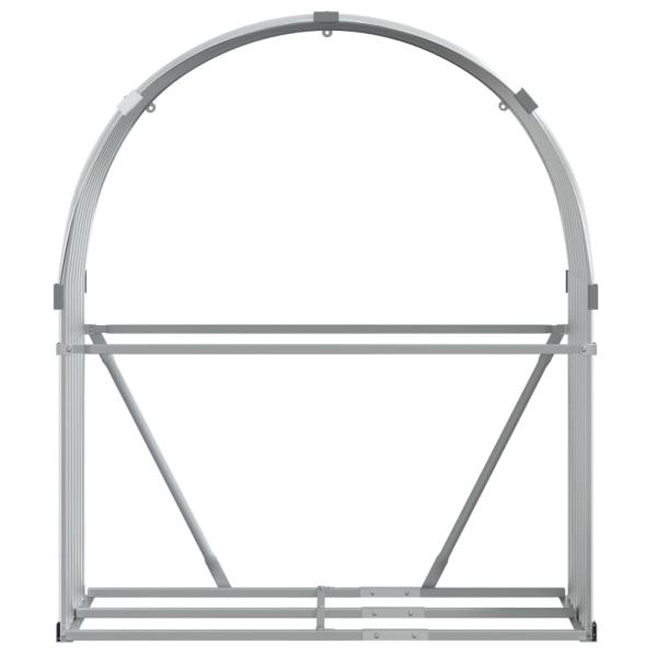 Kaminholzunterstand Hellgrau 120x45x140 cm Verzinkter Stahl