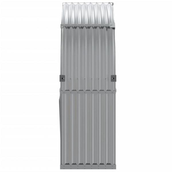 Kaminholzunterstand Hellgrau 120x45x140 cm Verzinkter Stahl