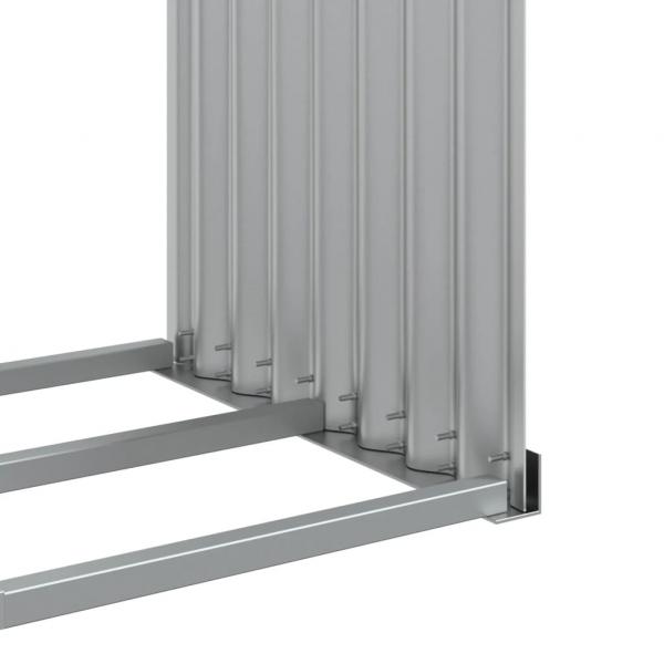 Kaminholzunterstand Hellgrau 120x45x140 cm Verzinkter Stahl