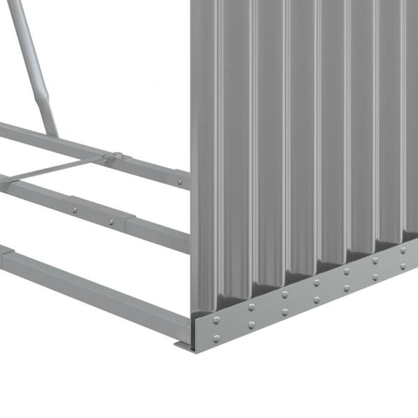 Kaminholzunterstand Hellgrau 120x45x140 cm Verzinkter Stahl