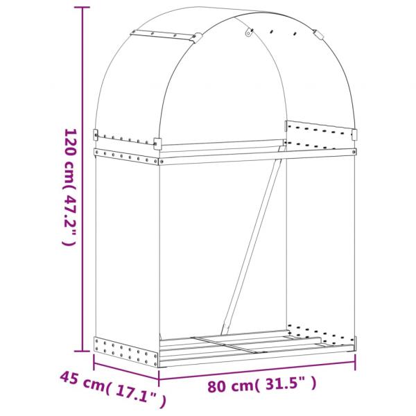 Kaminholzunterstand Hellbraun 80x45x120 cm Verzinkter Stahl