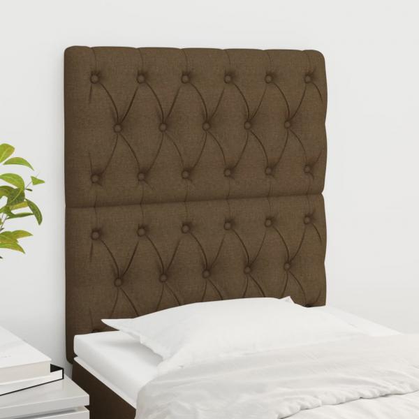 ARDEBO.de - Kopfteile 2 Stk. Dunkelbraun 80x7x78/88 cm Stoff