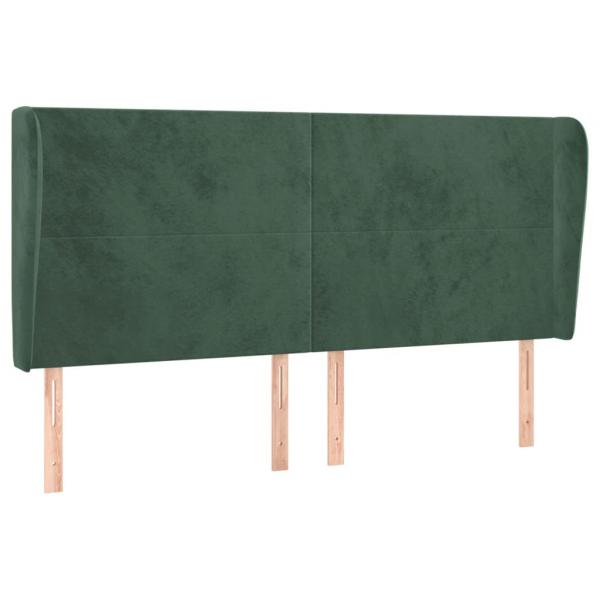 Kopfteil mit Ohren Dunkelgrün 163x23x118/128 cm Samt