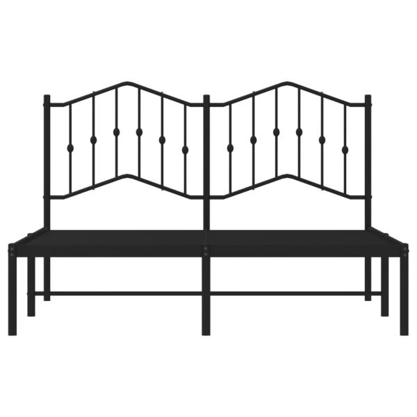 Bettgestell mit Kopfteil Metall Schwarz 150x200 cm