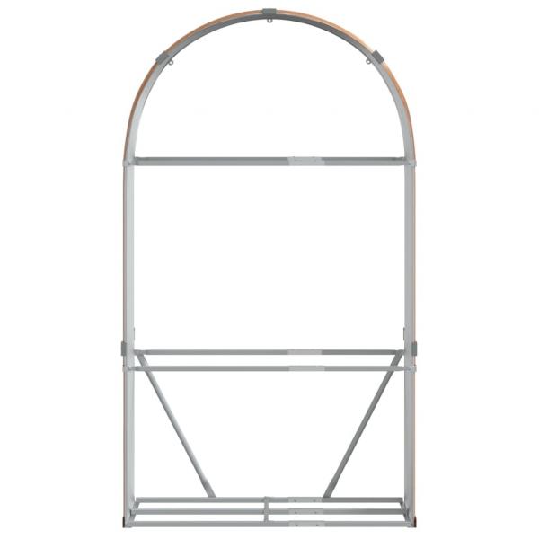 Kaminholzunterstand Hellbraun 120x45x210 cm Verzinkter Stahl