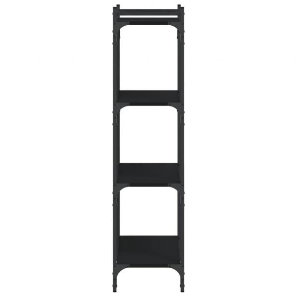 Bücherregal 4 Böden Schwarz 60x30x120 cm Holzwerkstoff