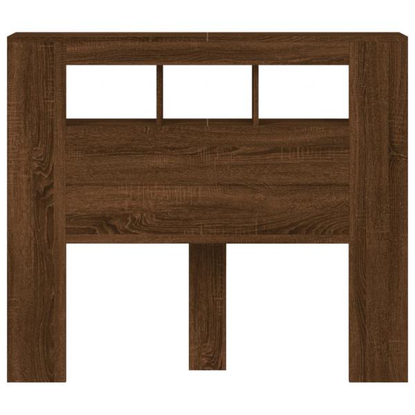 LED-Kopfteil Braun Eichen-Optik 120x18,5x103,5 cm Holzwerkstoff
