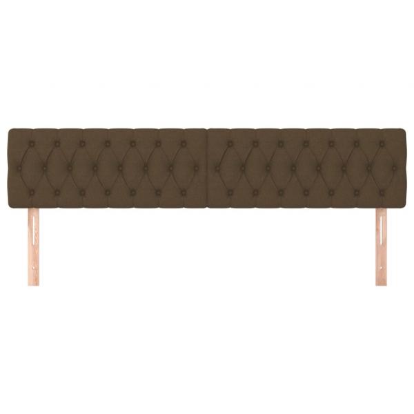 Kopfteile 2 Stk. Dunkelbraun 100x7x78/88 cm Stoff