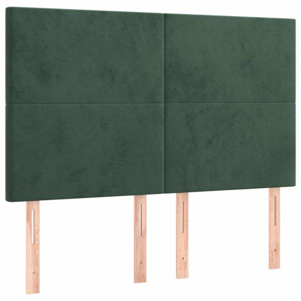 Boxspringbett mit Matratze Dunkelgrün 140x190 cm Samt