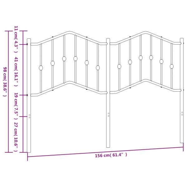 Kopfteil Metall Schwarz 150 cm