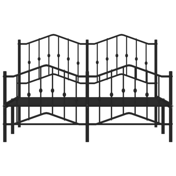 Bettgestell mit Kopf- und Fußteil Metall Schwarz 150x200 cm