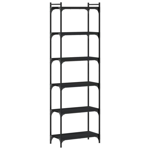 Bücherregal 6 Böden Schwarz 60x30x188 cm Holzwerkstoff