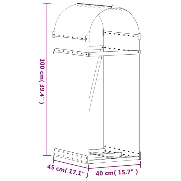 Kaminholzunterstand Anthrazit 40x45x100 cm Verzinkter Stahl