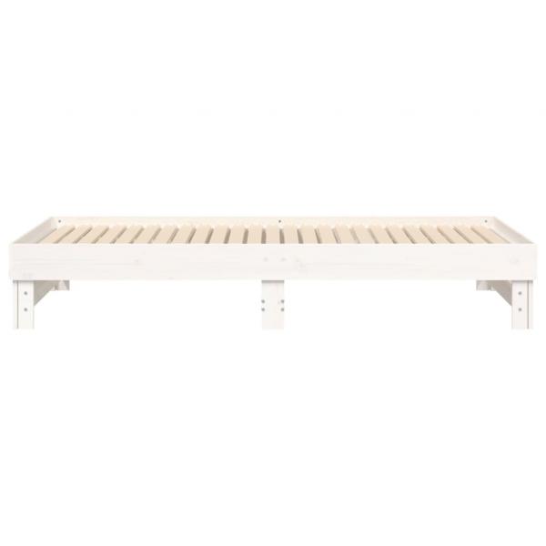 Tagesbett Ausziehbar Weiß 2x(80x200) cm Massivholz Kiefer