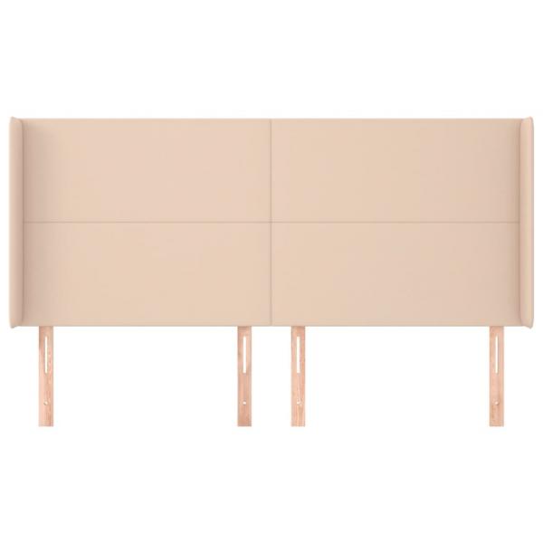 Kopfteil mit Ohren Cappuccino-Braun 183x16x118/128cm Kunstleder