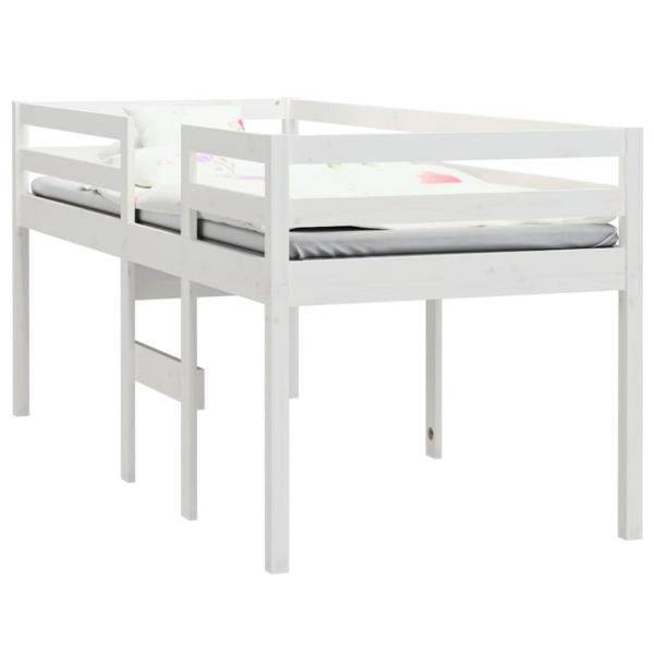 Hochbett Weiß 80x200 cm Massivholz Kiefer