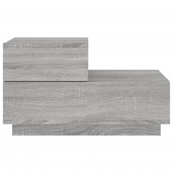Nachttisch mit LED-Leuchten Grau Sonoma 70x36x40,5 cm