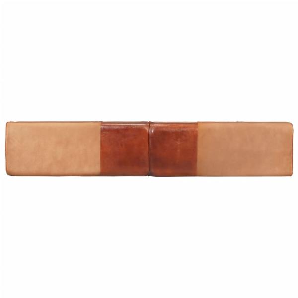 Bank Turnbock-Design Braun 160 cm Echtleder und Canvas