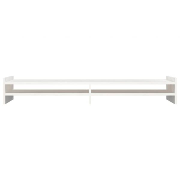 Monitorständer Weiß 100x27x15 cm Massivholz Kiefer