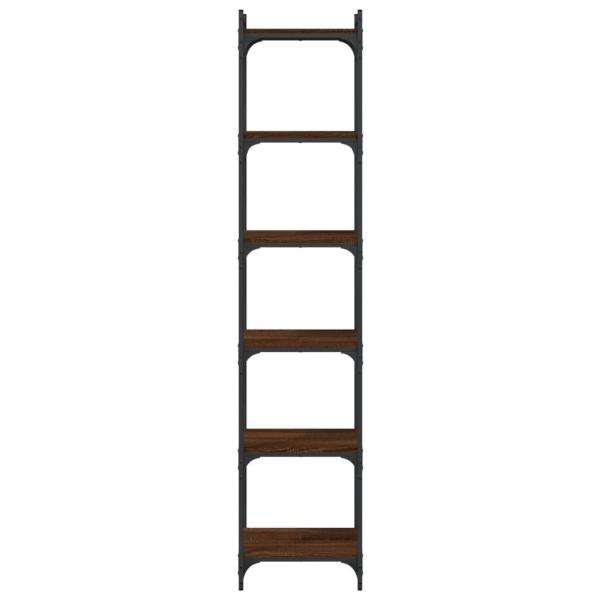 Bücherregal 6 Böden Braun Eiche-Optik 40x30x188cm Holzwerkstoff