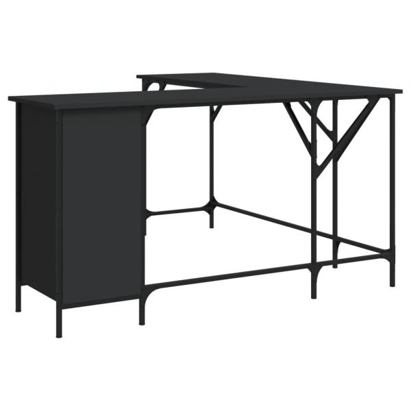 ARDEBO.de - Schreibtisch Schwarz 141x141x75 cm Holzwerkstoff