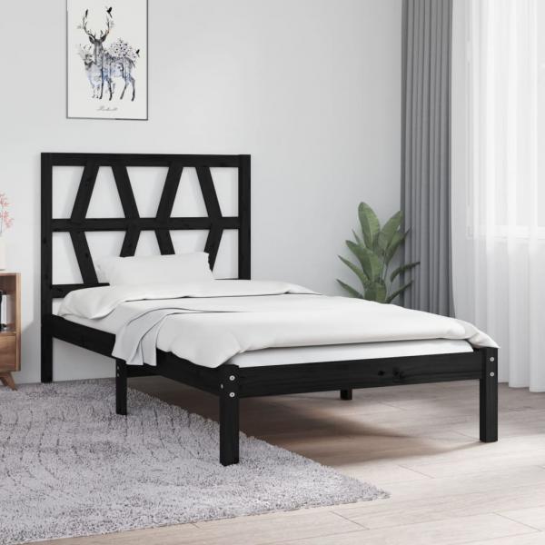ARDEBO.de - Massivholzbett Schwarz Kiefer 75x190 cm