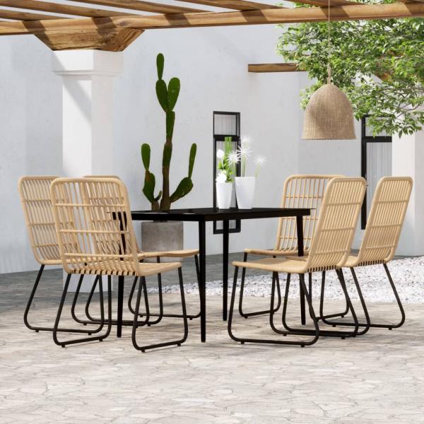 ARDEBO.de - 7-tlg. Garten-Essgruppe Eichen-Optik