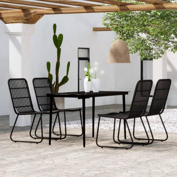ARDEBO.de - 5-tlg. Garten-Essgruppe Schwarz