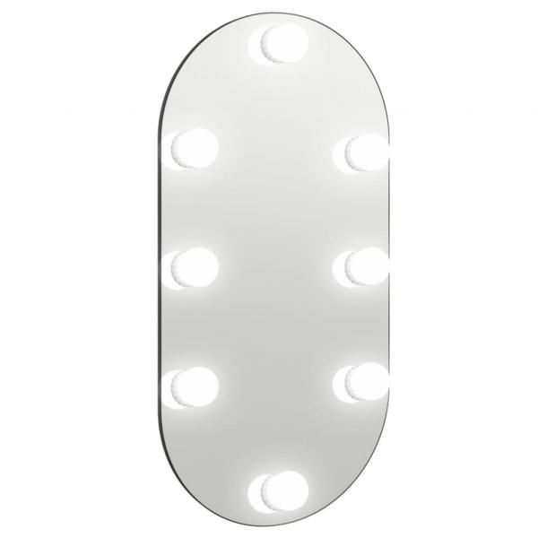 Spiegel mit LED-Leuchten 60x30 cm Glas Oval