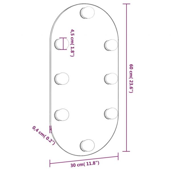 Spiegel mit LED-Leuchten 60x30 cm Glas Oval