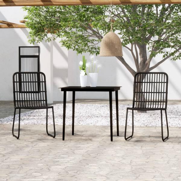 ARDEBO.de - 3-tlg. Garten-Essgruppe Schwarz