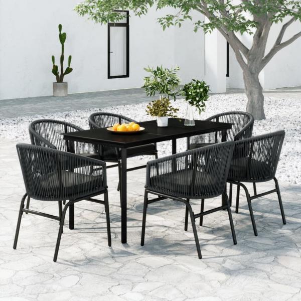 ARDEBO.de - 7-tlg. Garten-Essgruppe Grau