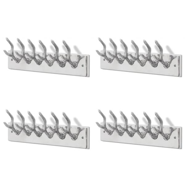Garderobenleisten 4 Stk. Silbern Aluminium 