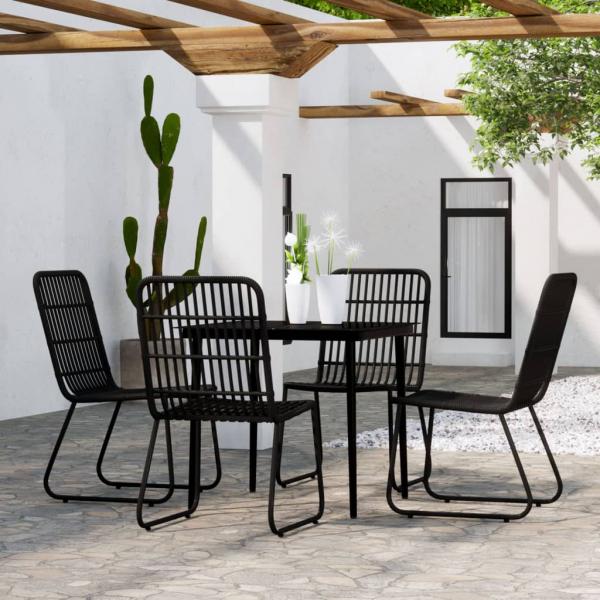 ARDEBO.de - 5-tlg. Garten-Essgruppe Schwarz