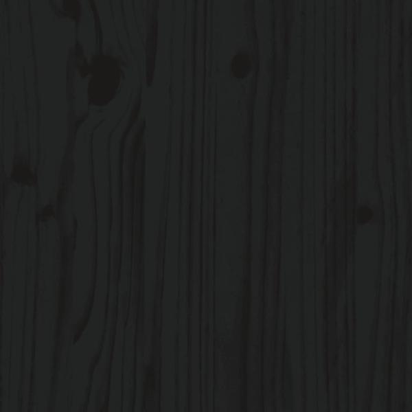 Massivholzbett mit Kopfteil Schwarz