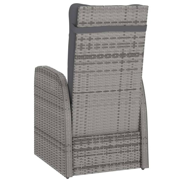 11-tlg. Garten-Essgruppe mit Auflagen Poly Rattan Grau