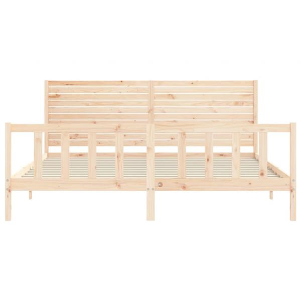 Massivholzbett mit Kopfteil 200x200 cm
